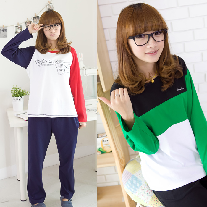 Women's long-sleeve sleepwear sports casual cotton autumn and winter lounge plus size plus size