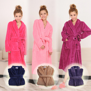 women's lover's man's thick coral fleece robe heart pattern bathrobes batthgown sleepwear nigthwear pajamas