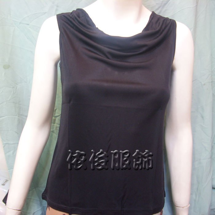 Women's mulberry silk knitted sleeveless vest top black