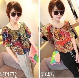 Women's New Arrival 2012 Silk Scarf Pattern Colorant Match Jumpsuit Free shipping.