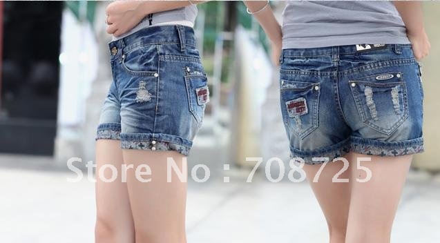 Women's new bull-puncher knickers female loose sundress flanging bull-puncher knickers hot pants tide big yards