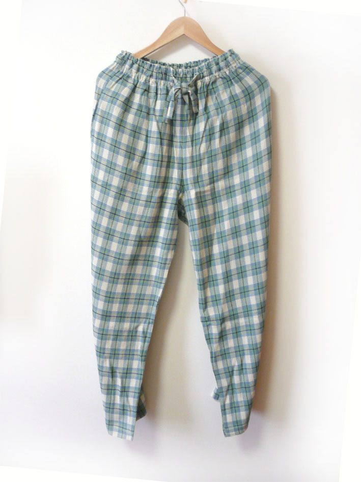 Women's pajama pants at home waffle at home casual pants , plaid