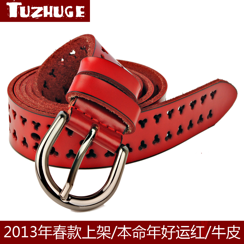 Women's pin buckle belt genuine leather belt