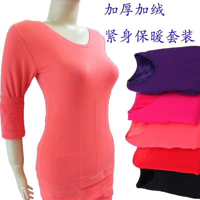 Women's plus velvet thickening tights beauty care thermal underwear red finger thermal clothing