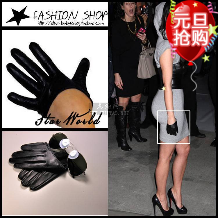 Women's PU faux leather gloves hip-hop special gloves