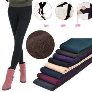 Women's pull maoku velvet step pantyhose thermal brushed legging stockings