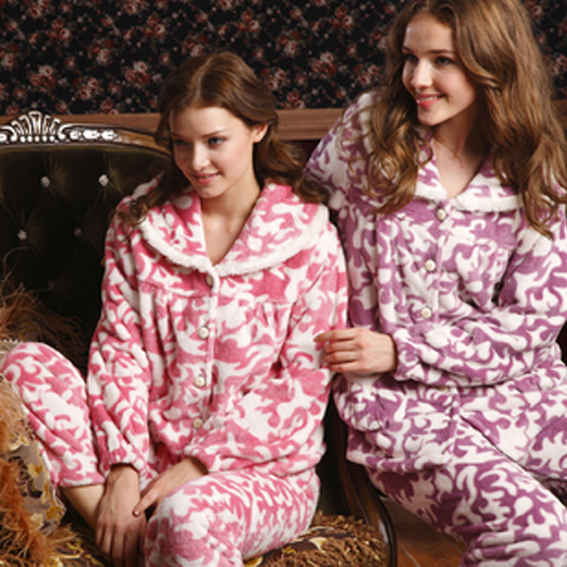 Women's quality coral fleece fashion sleep set lounge 6996