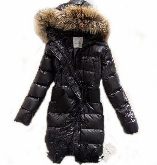 Women's Real Fur Down Coat, Lady Long Down Jacket, Hood & Belt  Winter Clothes