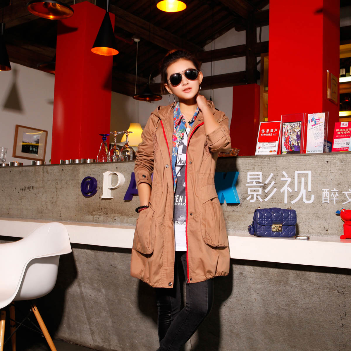 Women's rustic 2013 exquisite trench outerwear