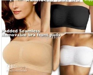 Women's Seamless Bandeau Bra with removable pads sexy sport bras one piece bra