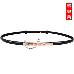 Women's serpentine pattern thin belt female all-match decoration genuine leather thin belt Women fashion