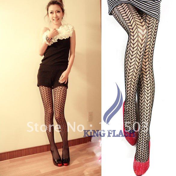 Women's Sexy Grid Net Pattern See Through Pantyhose Stockings Leggings Black 5998