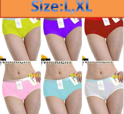 Women's sexy panties 92%modal underwears soft briefs L,XL many different colors 6pcs/lot