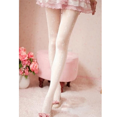 women's sexy white bottomed silk stockings, lace floral, garters, Suspenders, free shipping, W291