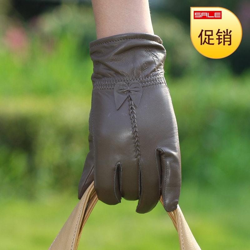 Women's sheepskin gloves wpkds fashion genuine leather gloves winter thermal gloves