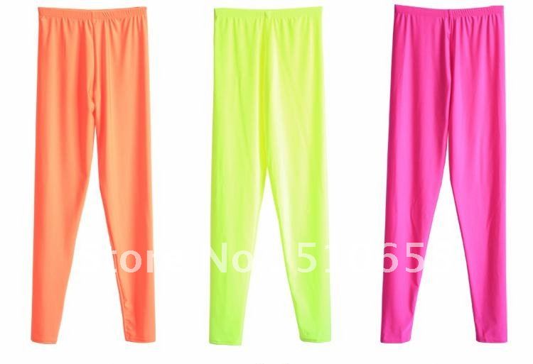 Women's shiny leggings,Women's Opaque Pantyhose Tights Stockings,Candy Color ,fluorescent legging