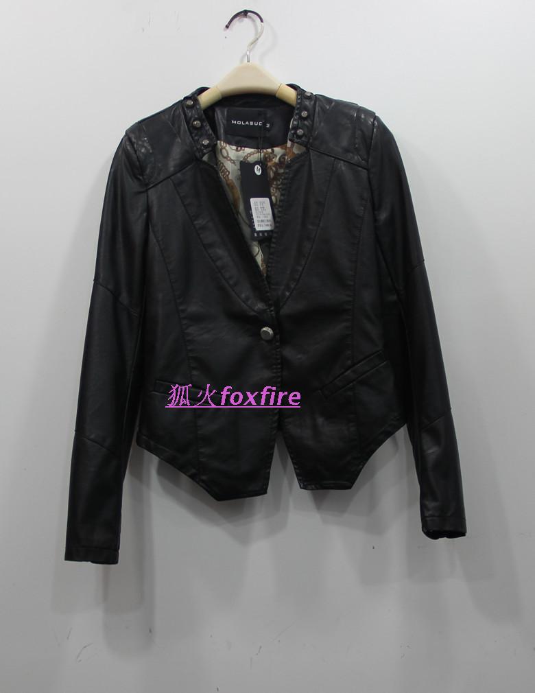 Women's short design women's small leather clothing female slim jacket PU 610 motorcycle coat