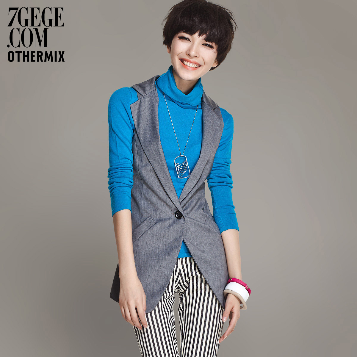 Women's single-button slim outerwear vest female autumn and winter 12k30006 Free Shipping