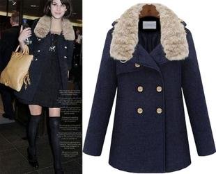 women's slim plus size short design wool coat winter woolen outerwear women's trench new arrival