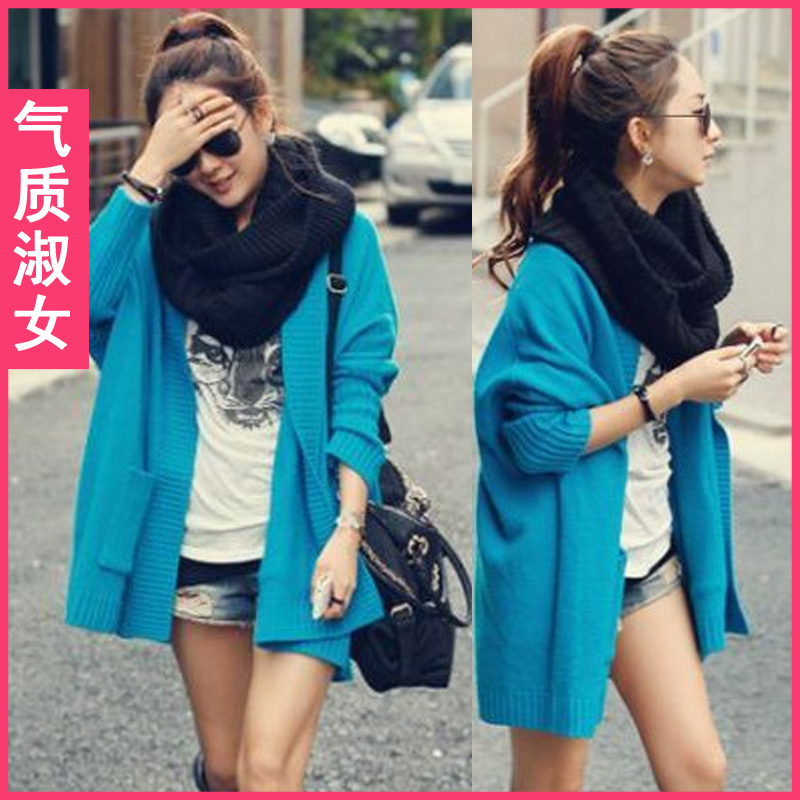 Women's spring 2013 batwing sleeve cape thick loose sweater outerwear h621