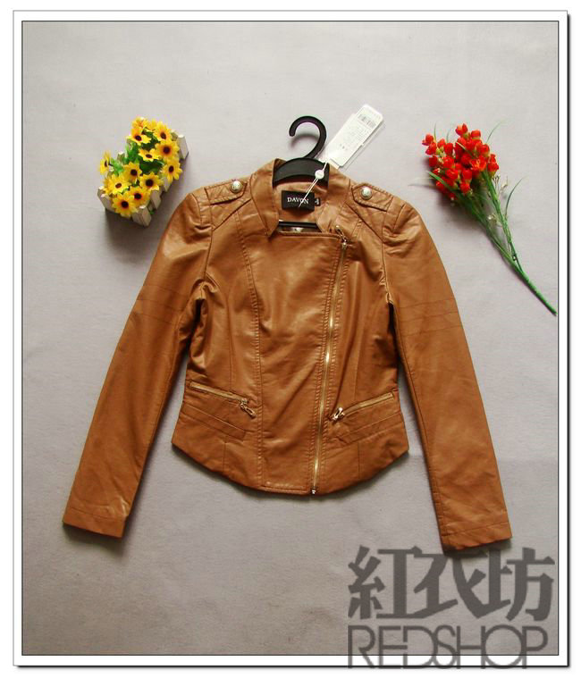 Women's spring and autumn ! w 823a02323 motorcycle leather clothing