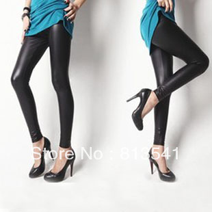 women's spring casual pants fashion personality matt faux leather pants ,Lederhosen, wholesale