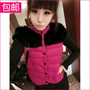 Women's spring fashion patchwork wadded jacket all-match vest outerwear