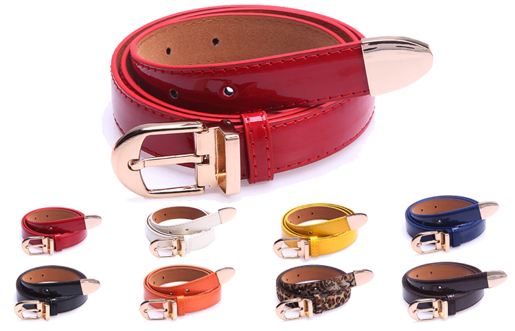 Women's strap fashion candy color belt female casual all-match Women japanned leather strap belt