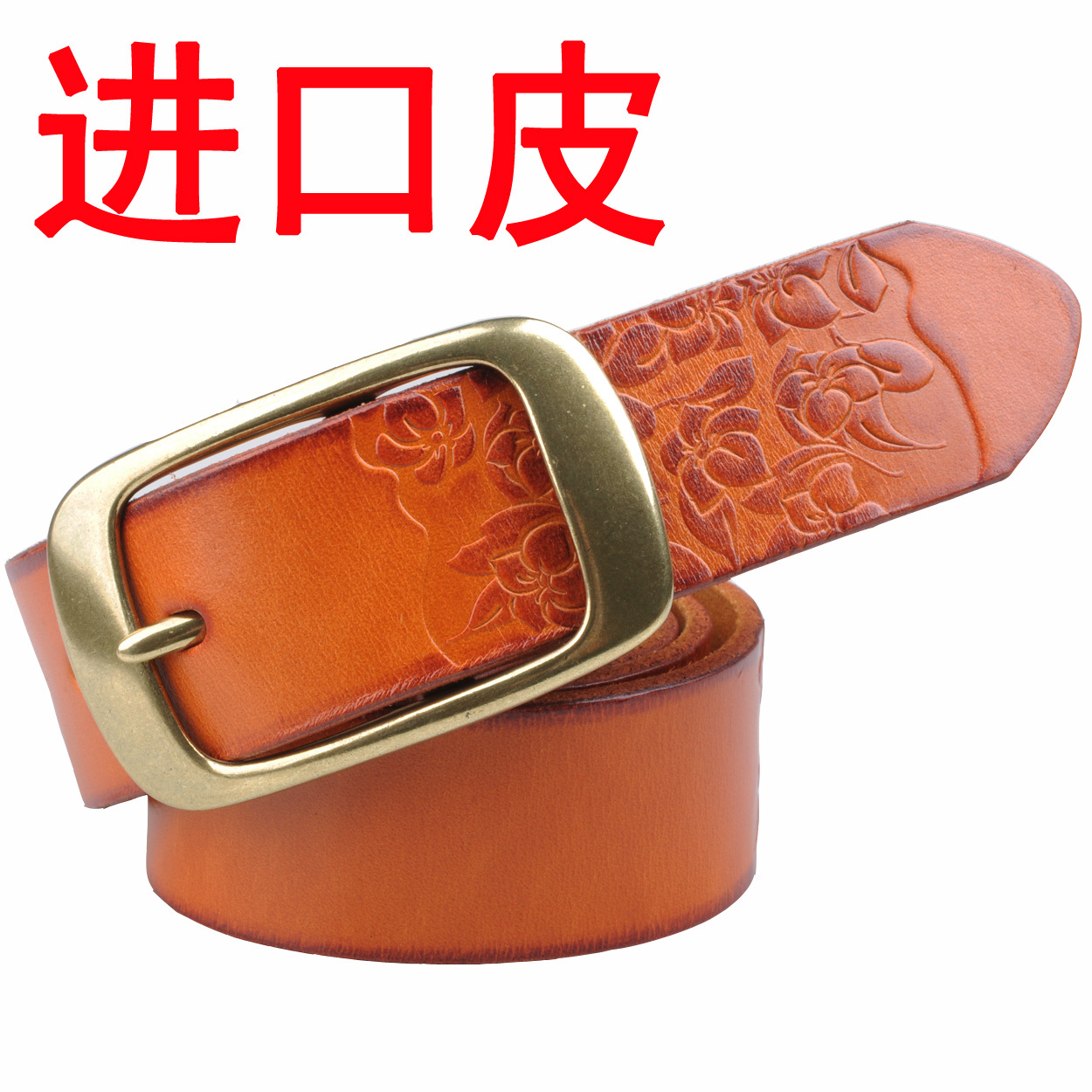 Women's strap women's belt female strap Women belt genuine leather genuine leather first layer of cowhide fashion embossed