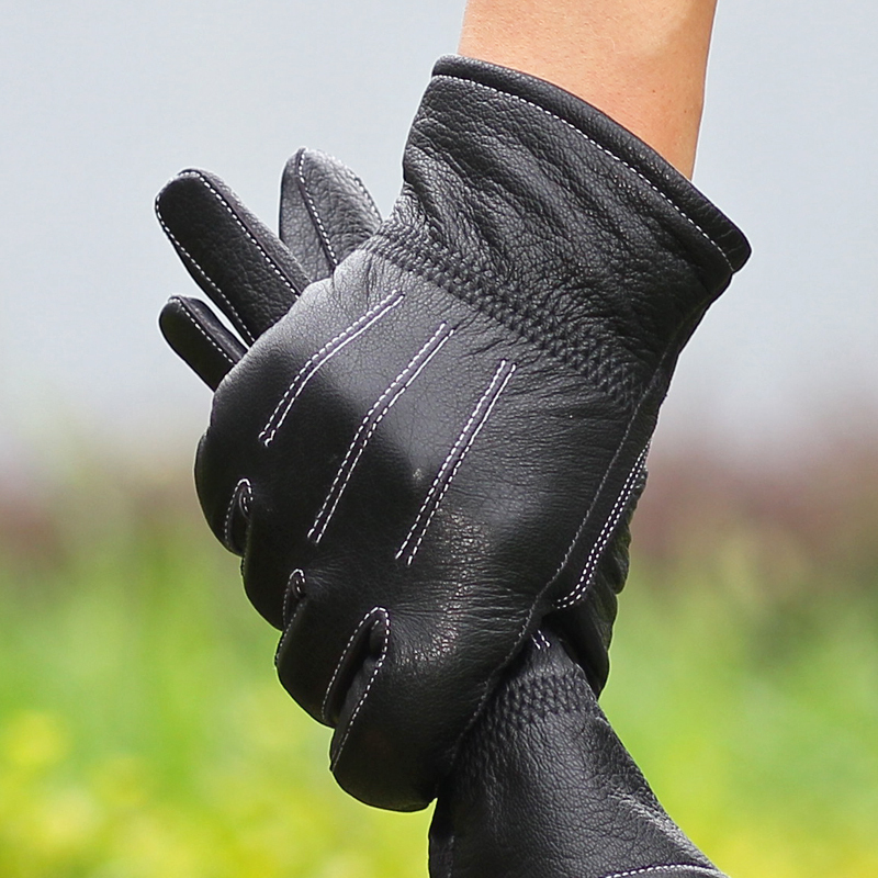 Women's suede gloves thickening genuine leather gloves winter warm