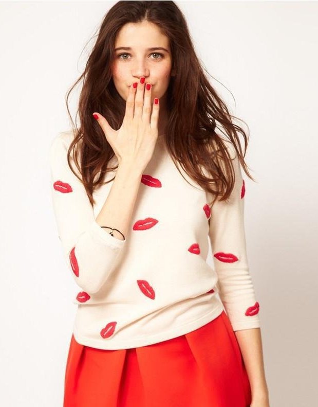 Women's Sweet Kiss Casual Sweater,Ladies' Knitwear, Freeshipping