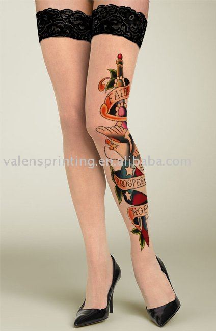 Women's Tattoo stocking -fashion sexy,LST2,100pairs/lot, top quality,Guaranteed 100%