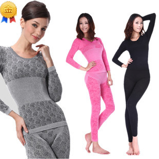 Women's thin o-neck beauty care body shaping thermal underwear set abdomen drawing butt-lifting basic long johns long johns