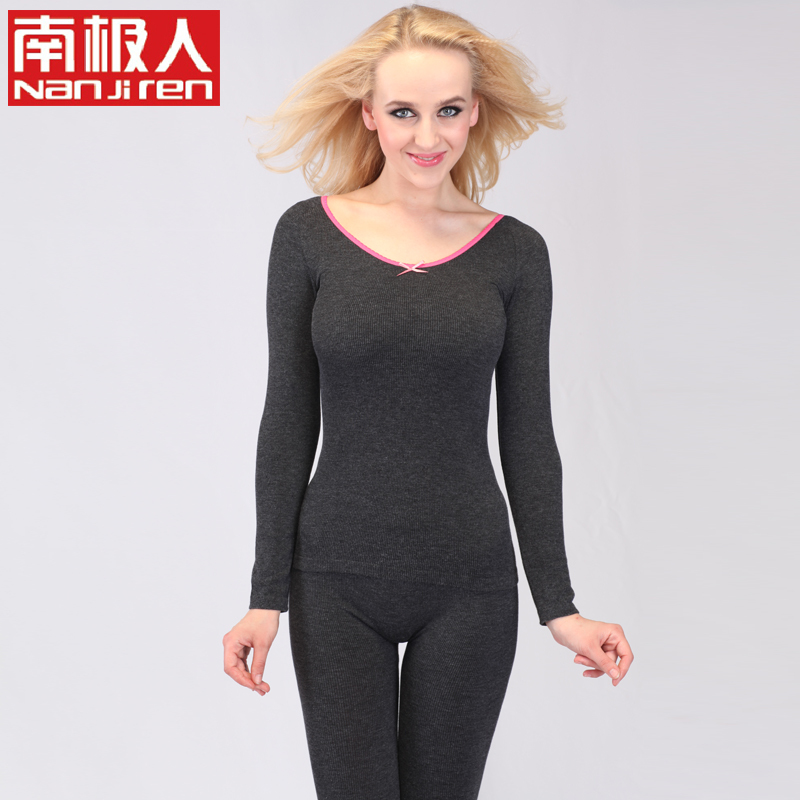 Women's thin underwear bamboo charcoal underwear quality thick thread long johns long johns