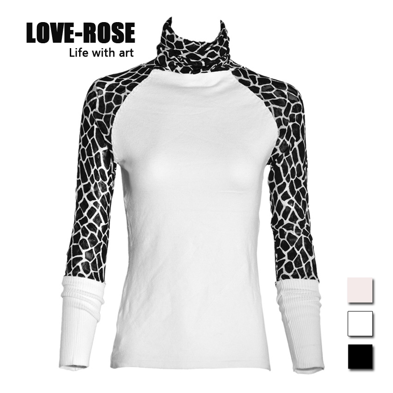 Women's top summer fashion slim cutout long-sleeve sweater white turtleneck basic sweater