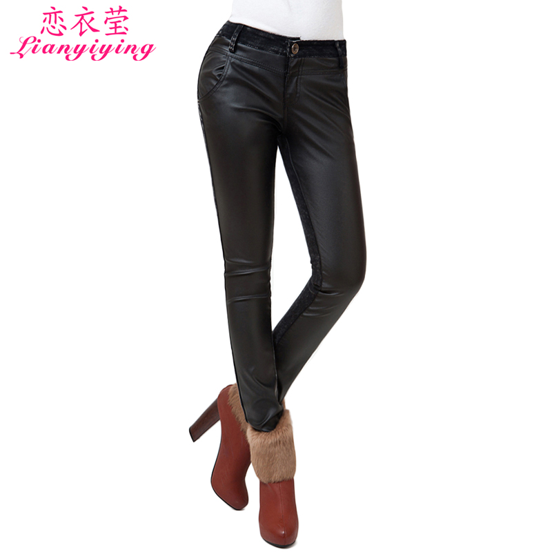 Women's trousers 2012 pants winter casual thickening basic leather trousers