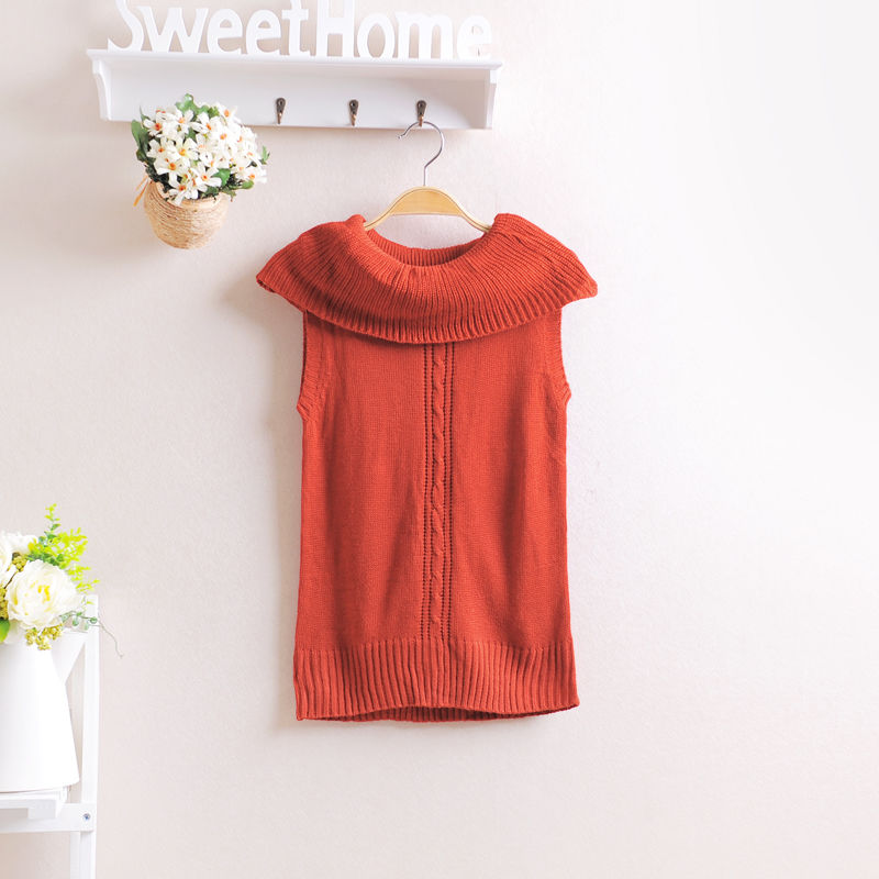 Women's turtleneck solid color vest wool 2013 spring sweater