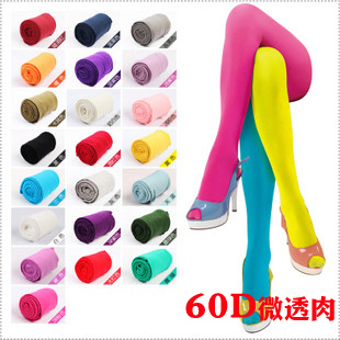 Women's Velvet pantyhose silk stockings autumn winter warm candy color rendering pants 3 pair /lot OPP bag Free Shipping