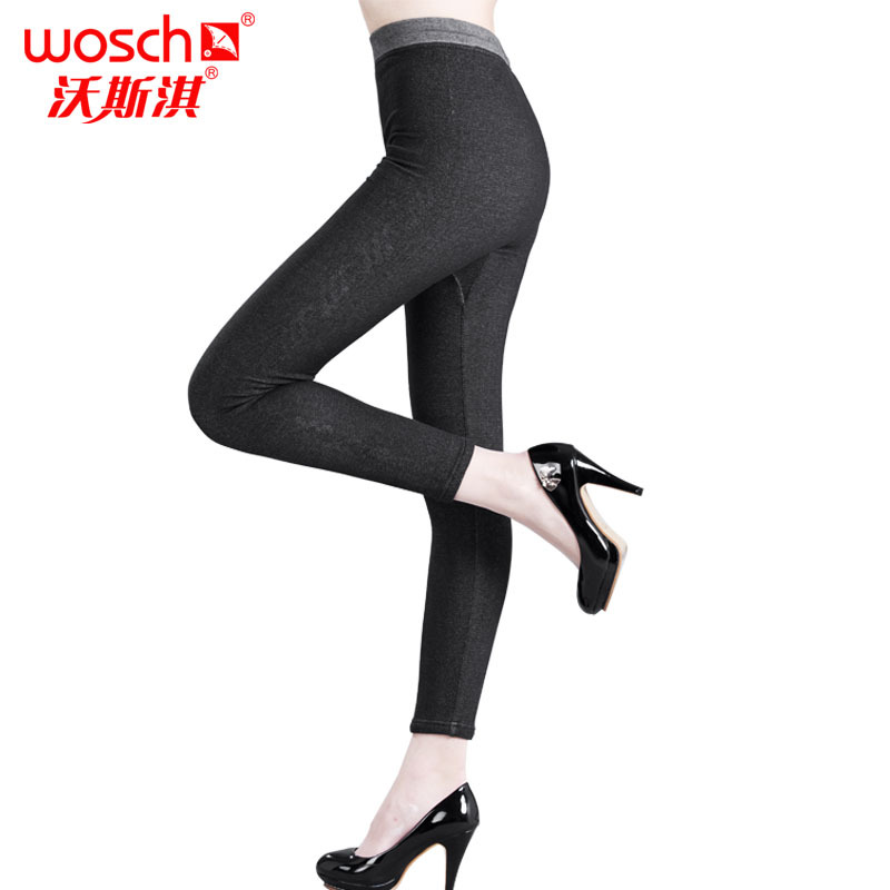 Women's warm pants autumn and winter bamboo charcoal legging double layer thickening boot cut jeans wz001