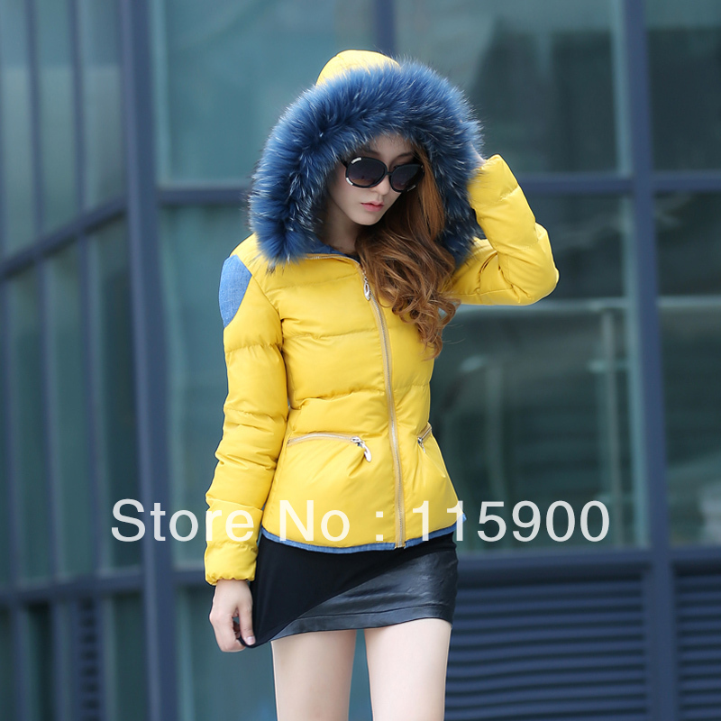 women's winter fashion slim cotton-padded jacket with a hood