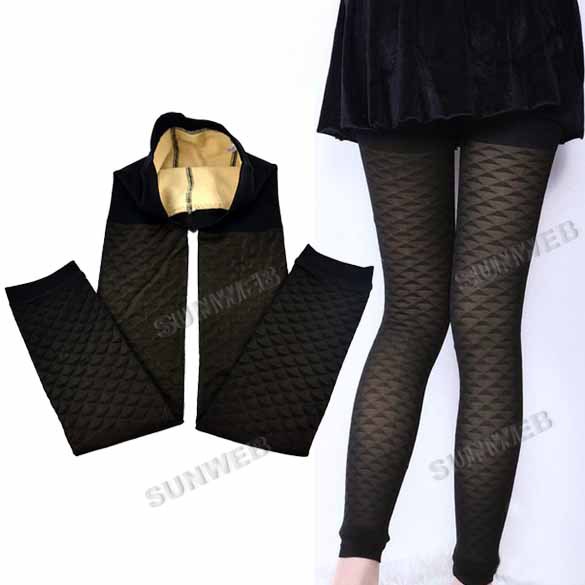 Women's Winter Fish Scales Patterned Stretch Leggings Tights Pants Stockings Thick free shipping 8890