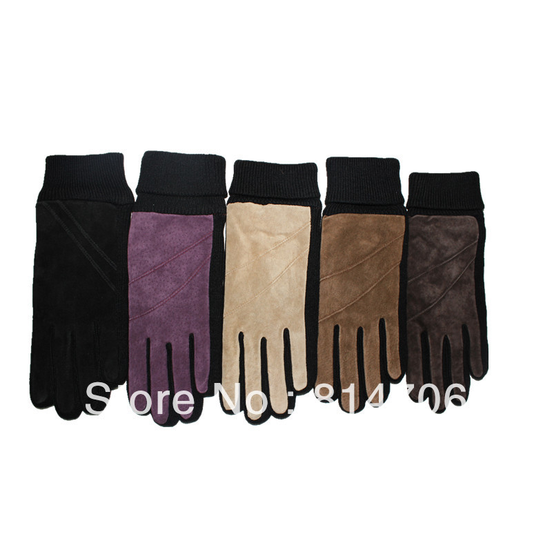 Women's winter leather gloves winter women's chromophous thermal leather gloves