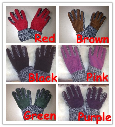 Women's Winter Warmer Leather Gloves Hand Wrist With Wool mouth