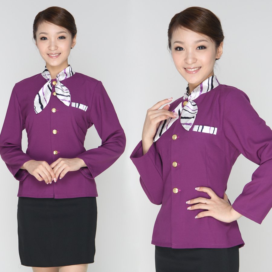 Women's women's long-sleeve work wear set uniform front desk clothes