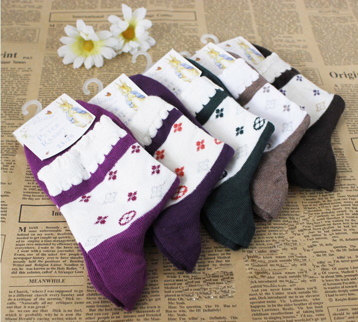 Women Small Flower Designer Brand Woman Cotton Breathable Socks,Grils Sports Soxs,Free Shipping