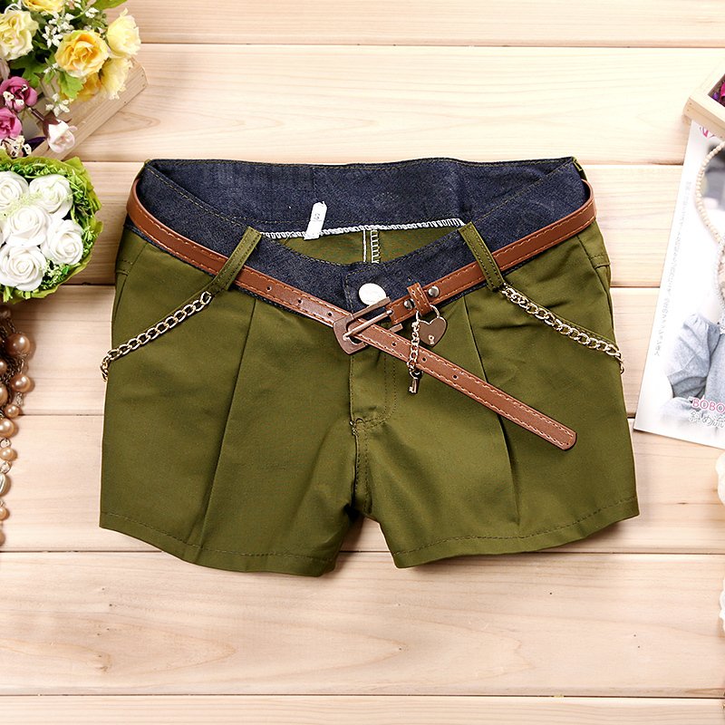 Women street vintage denim patchwork casual shorts hot trousers