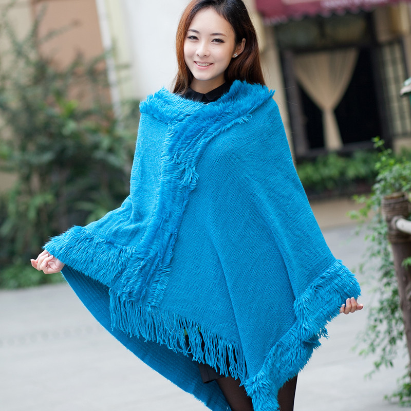 Women sweater cape outerwear knitted pullover batwing shirt loose plus size sleeveless shirt autumn and winter