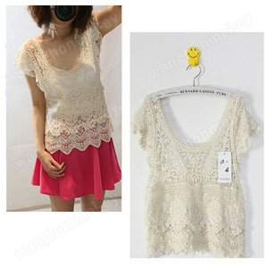 Women Vintage Summer See Through Lace Crochet Sexy Style Cape Waistcoat Vest Top