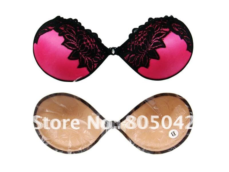 womens' bra strapless brassiere self-adhesive invisible bra with lace 50pcs/lot + free shipping