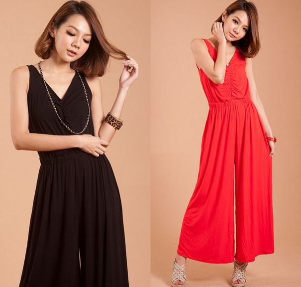 Womens jumpsuits fashion 2013 / women's casual   jumpsuits/  red   black Colors free shipping